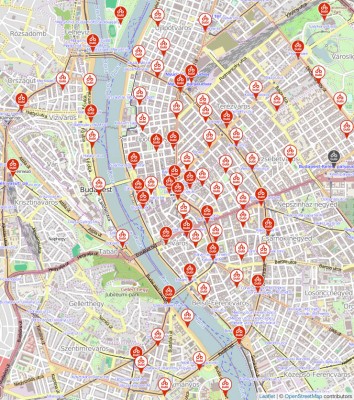 Budapest bike share stations
