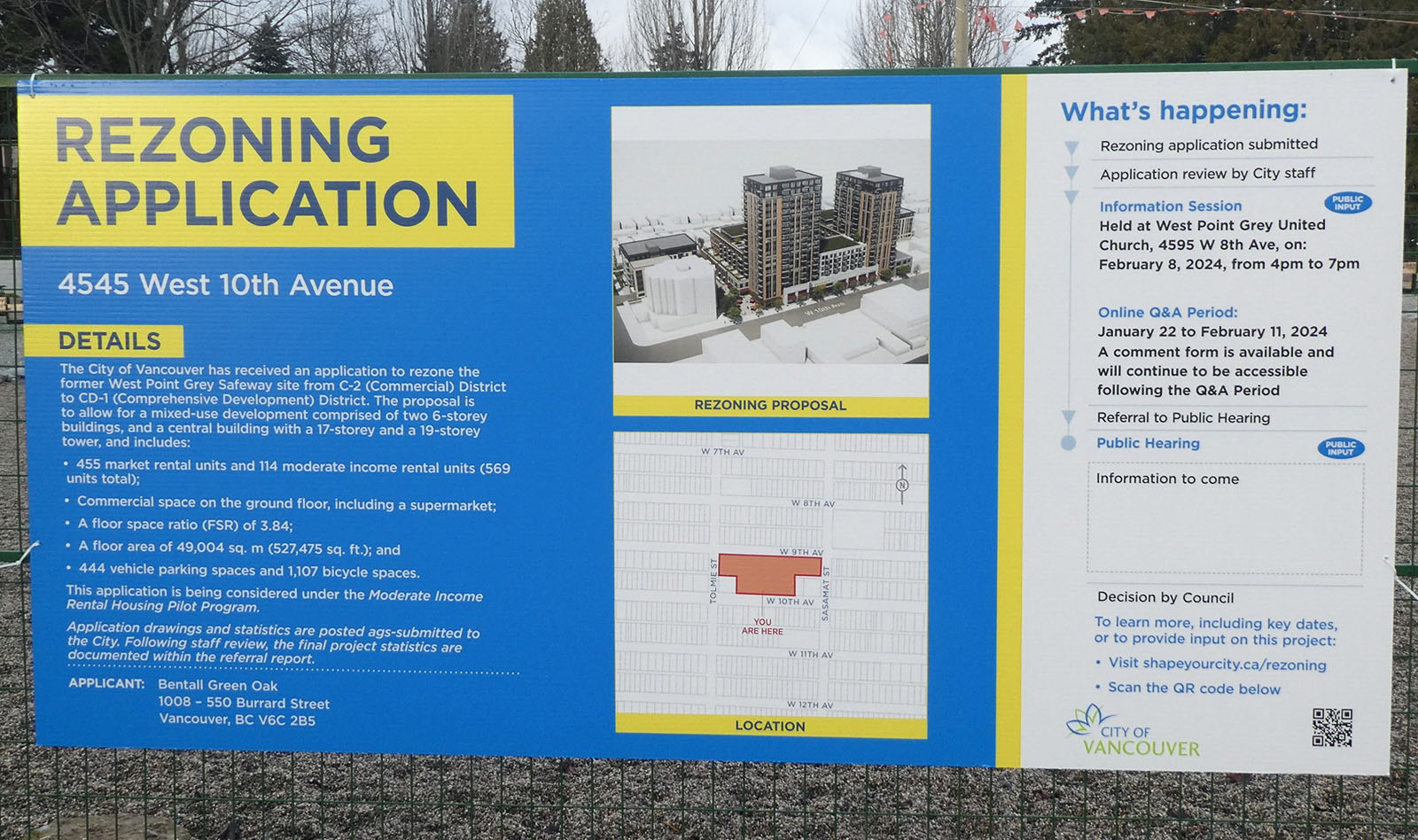 At 2175 West 7th Avenue (Kitsilano) a proposed rezoning and 20